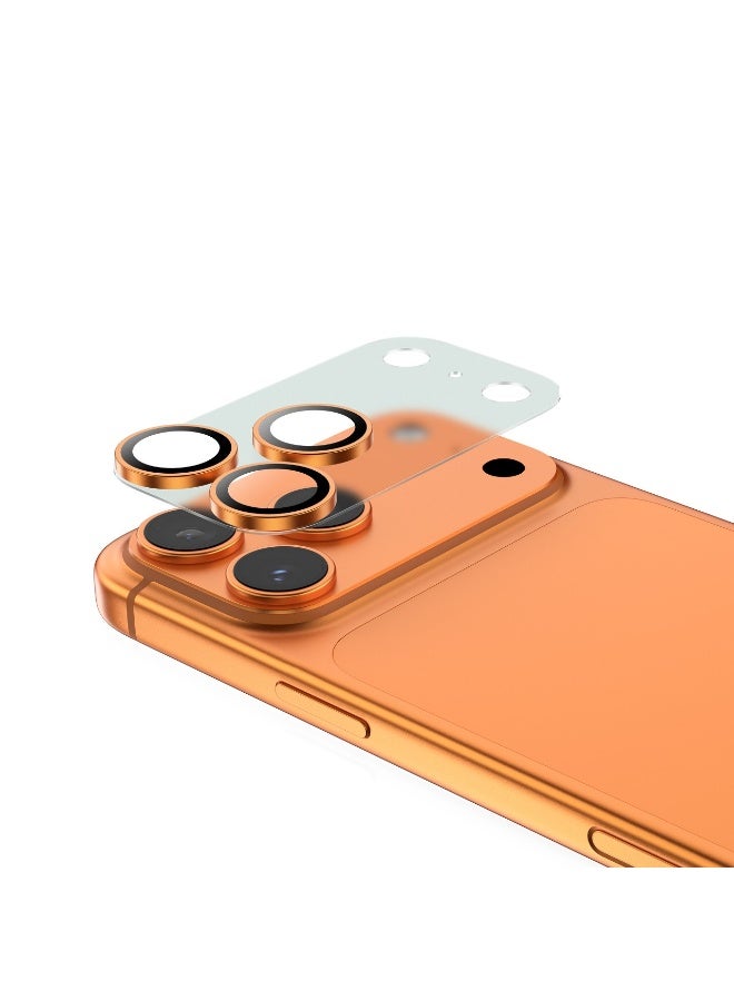 GREEN LION Kanzen Camera Lens iPhone 17 Pro / Impact Resistant / Anti Fingerprint / Easy To Apply / Ultra Clear Shooting - Orange