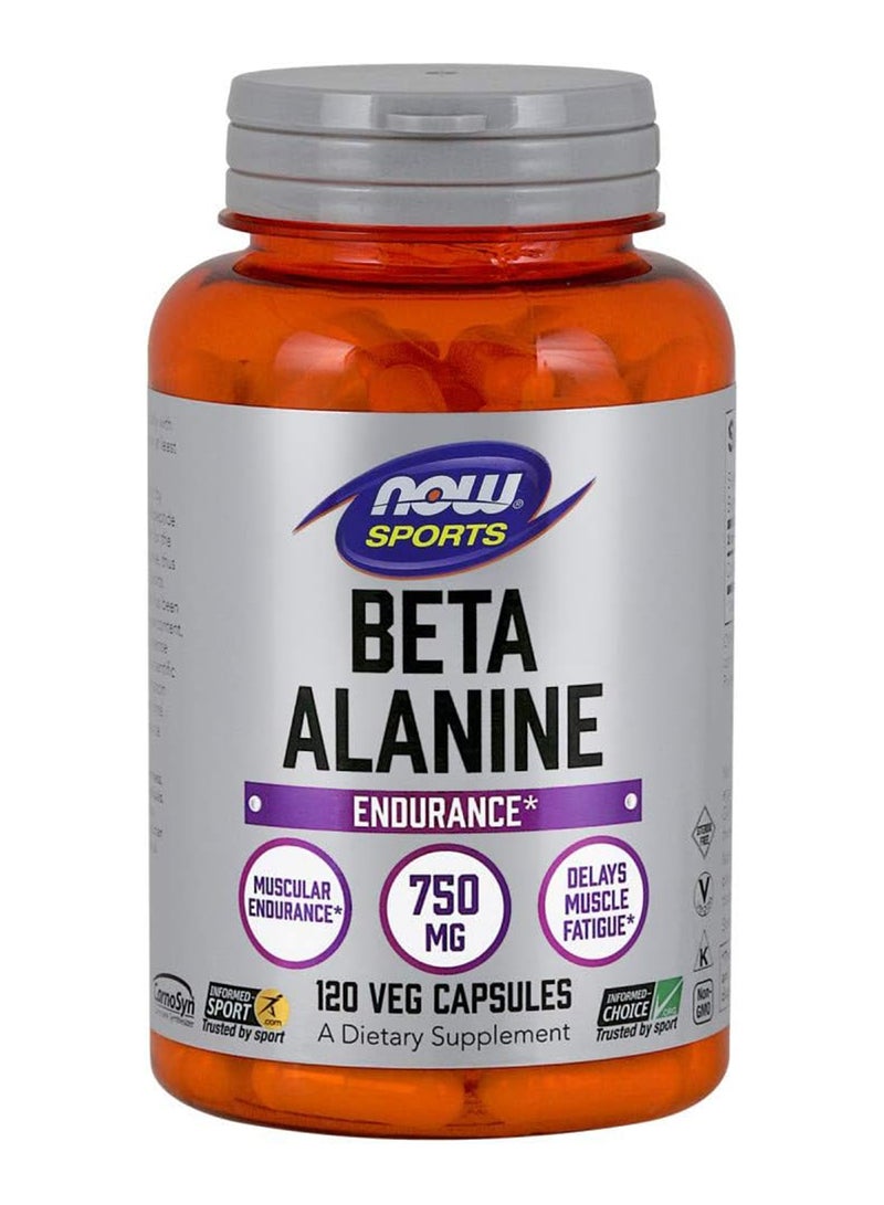 now Nutrition Betaalanine 750 Mg 120 Veg Capsules - Image 1