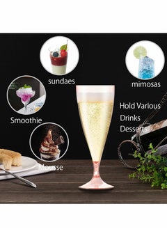 KASTWAVE Plastic Champagne Flutes, Reusable Cups with Storage Bottle,Pink Portable Cup,Mimosa Glasses Perfect for Picnic, Party, Camping and Gathering(Set of 5)  - Image 3