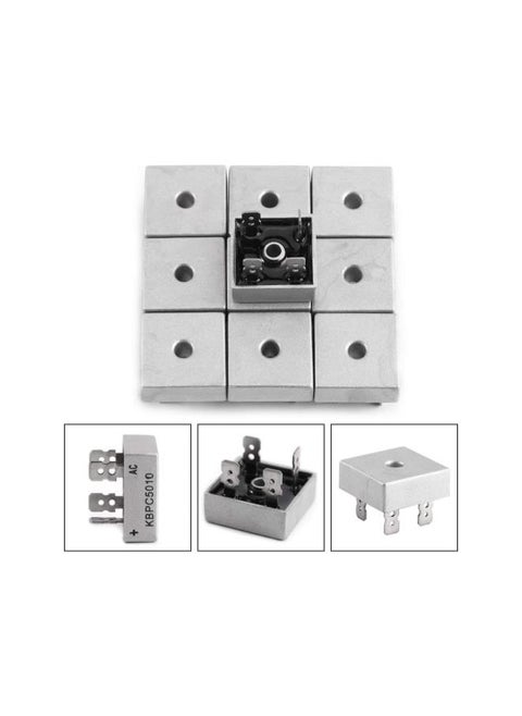 KBPC5010 50A 1000V High-power Metal Case Single Phase Diode Bridge Rectifiers, Pack of 10