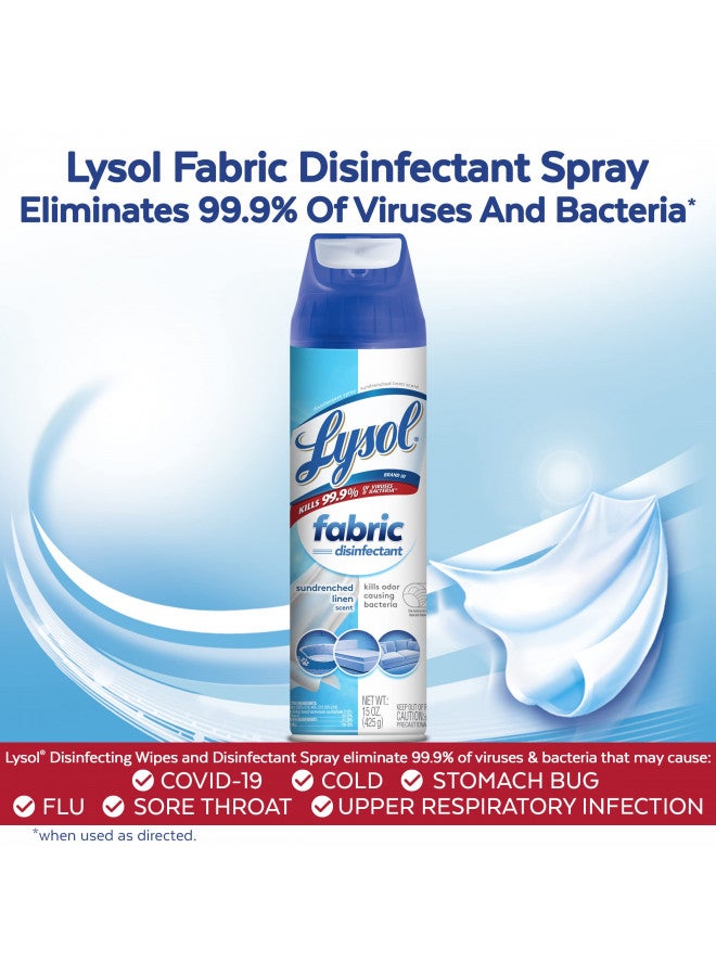 Lysol Lysol Fabric Disinfectant Spray, Sanitizing and Antibacterial Spray, For Disinfecting and Deodorizing Soft Furnishings, Sundrenched Linen 15 FL. Oz  - Image 2