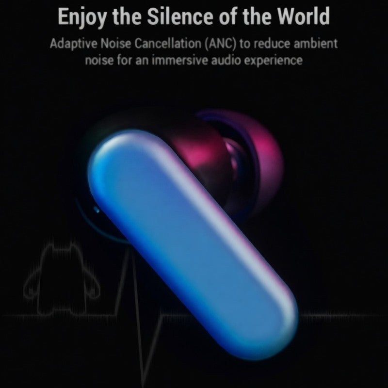 ZOMBIESCAT Wireless Earbuds Bluetooth 5.4 Active Noise Cancellation ANC Earphones - Low Latency Gaming Mode HIFI Sound Intelligent One-to-two Connection for Immersive Audio Experience - Image 2