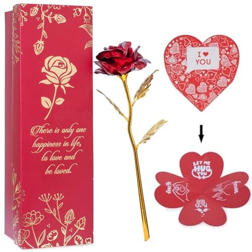 Next Bazaar Plastic Red Rose Flower And Gift Box - Best Valentine'S Day Gift, Birthday Gift, Artificial Flowers, Pack Of 1 - Image 1