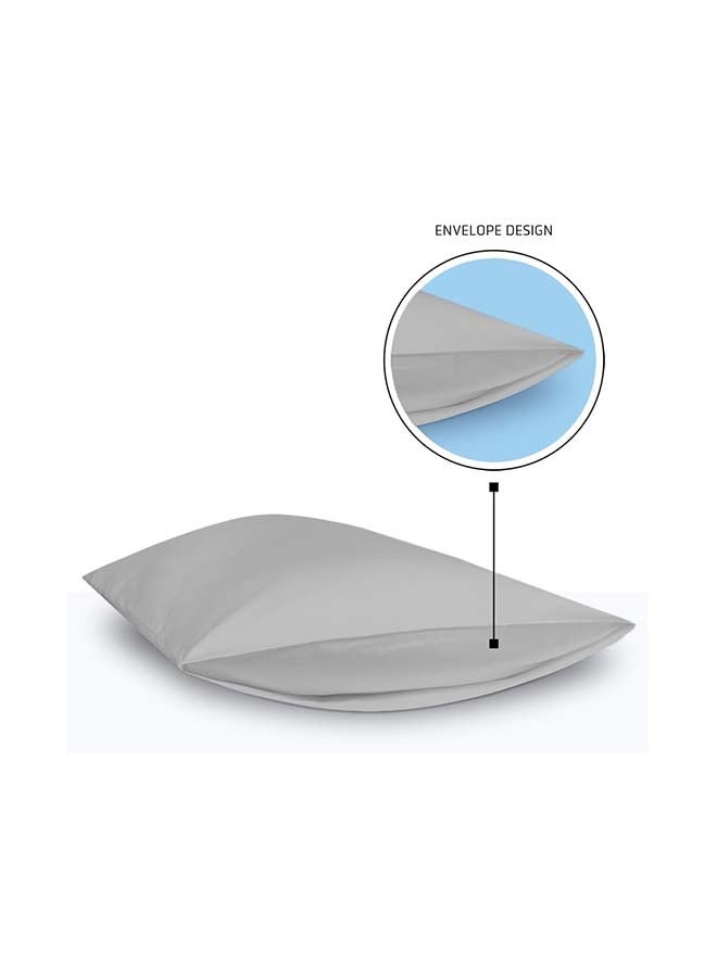 RocketLinen Light Grey Double Bed 400 Thread Count 4 Piece Bed Sheet Set Flat Sheet Fitted Sheet & 2 Pillowcase 100% Long Staple Cotton Bed Sheets Sateen Weave All Weather Hotel Style (Double/Full) - Image 3