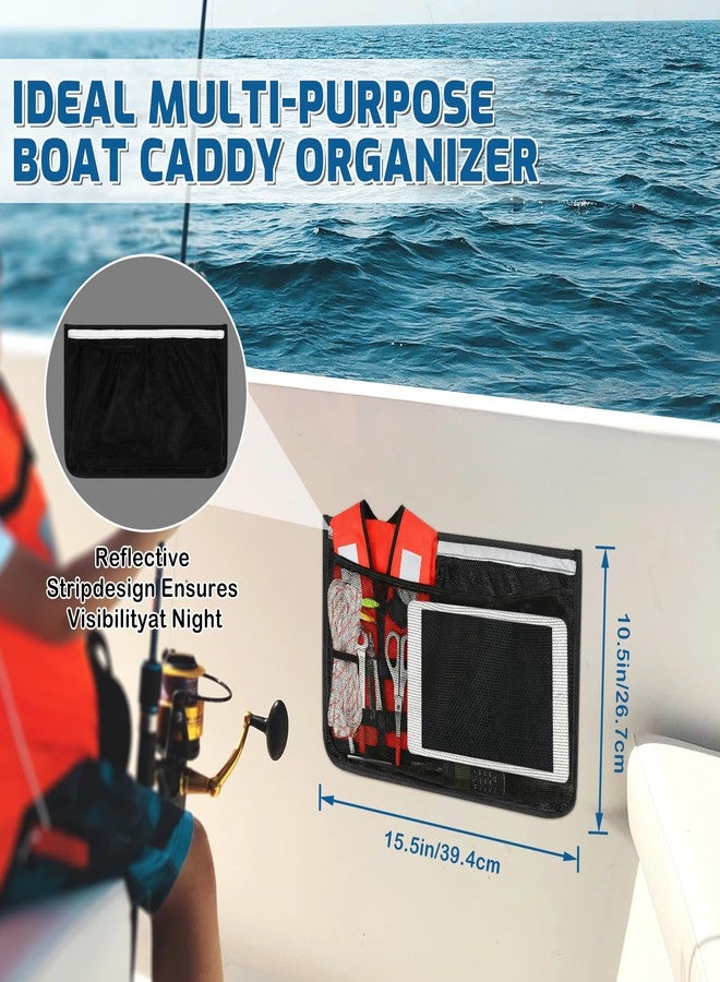 NewShot 11"x7.5"/15.5"x10.5" Self-Adhesive Mesh Boat Storage with Backup Hook&Loop - Image 2