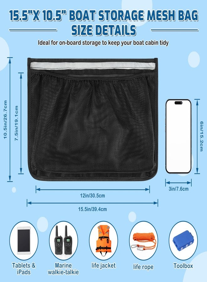 NewShot 11"x7.5"/15.5"x10.5" Self-Adhesive Mesh Boat Storage with Backup Hook&Loop - Image 1