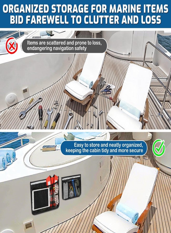 NewShot 11"x7.5"/15.5"x10.5" Self-Adhesive Mesh Boat Storage with Backup Hook&Loop - Image 5