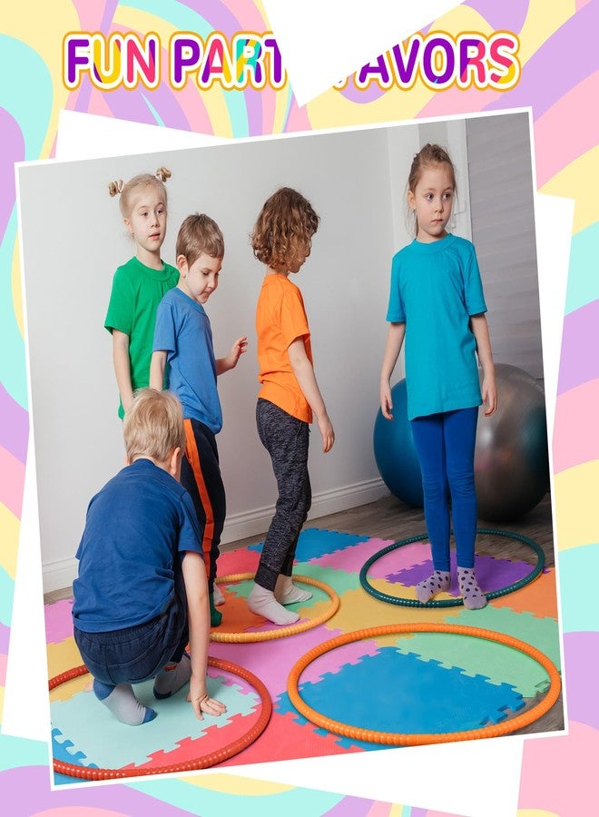 Sratte 8 Pcs Color Hoop Detachable Adjustable Hoop Exercise Ring Plastic Toys for Teens Games Gymnastics Dog Agility Equipment Party Decor, 4 Colors (28 Inch,Natural Color) - Image 5