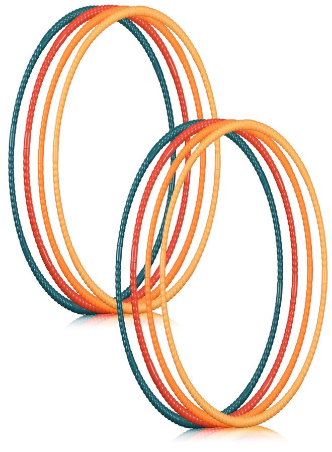 Sratte 8 Pcs Color Hoop Detachable Adjustable Hoop Exercise Ring Plastic Toys for Teens Games Gymnastics Dog Agility Equipment Party Decor, 4 Colors (28 Inch,Natural Color) - Image 1