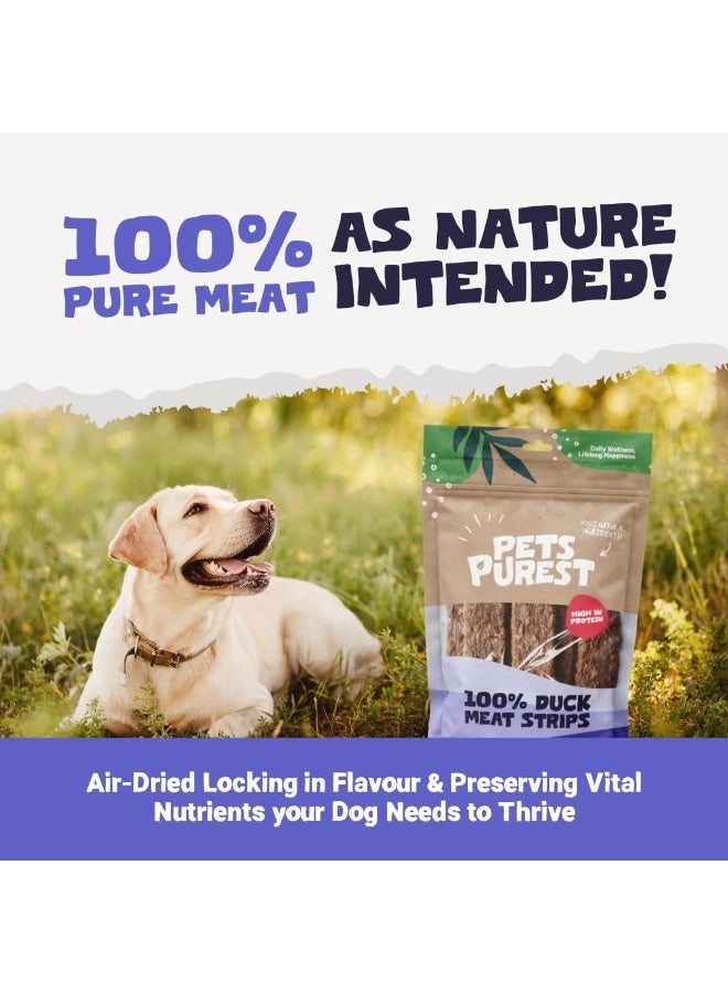 Pets Purest Duck Dog Treats, Air-Dried Strip Duck Fillets for Dogs - 100% Natural Dog Chews, Grain Free, High Protein, Raw Treats Suitable for Puppy & Senior - 100g - Image 3