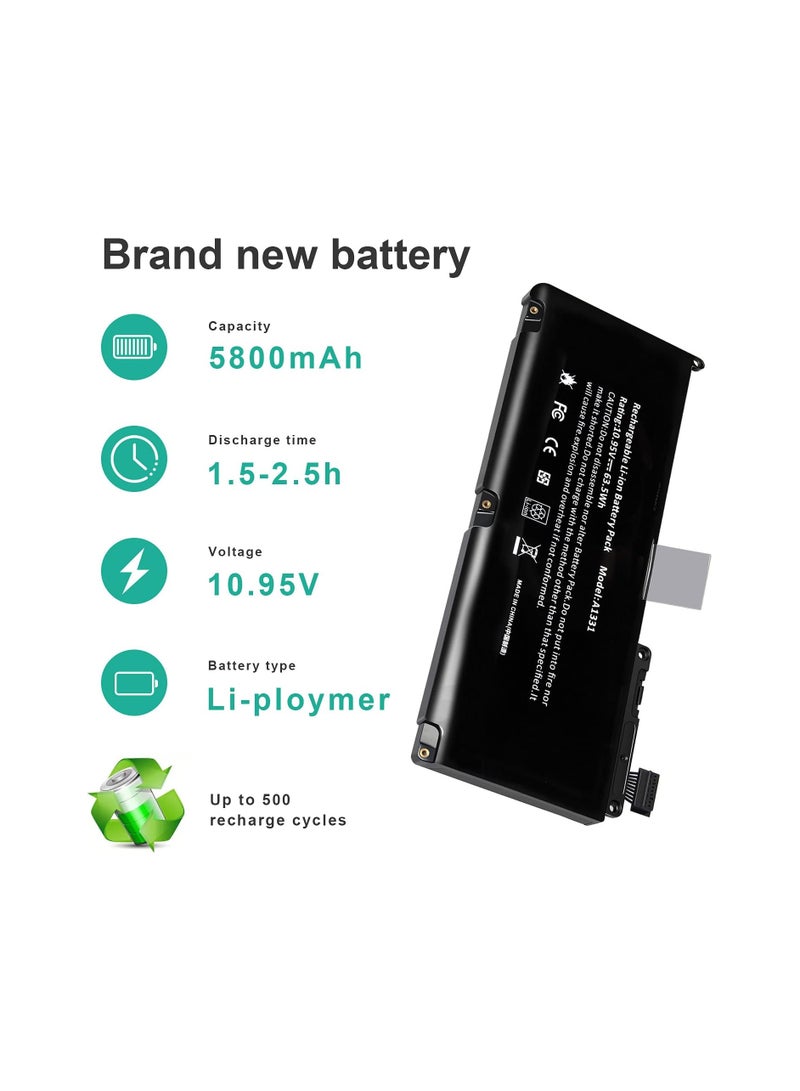 "بطارية لابتوب لجهاز 13.3 بوصة، موديلات A1331 و A1342، سلاسل ماك بوك 7 MC516*/A و ماك بوك 6 MC207*/A (أواخر 2009 ومنتصف 2010)." - Image 3