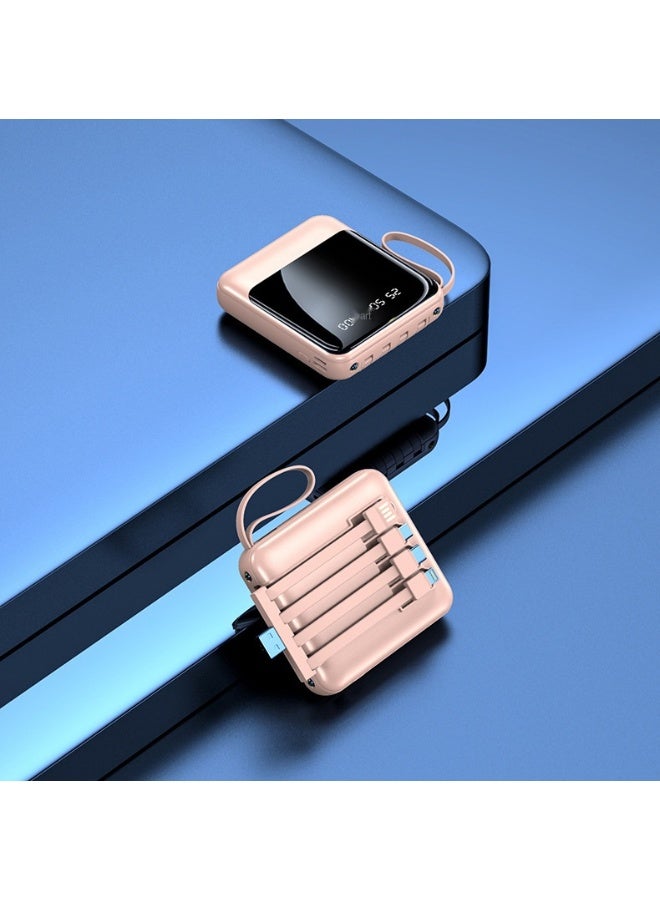 20,000mAh Portable Power Bank with Built-in Cable - Compact and High-Capacity Charger - Image 2