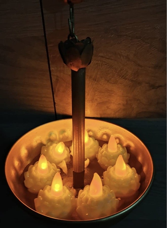 AGAAS ENTERPRISES Metal Hanging Urli Bowl Showpice For Floating Flowers Tealight Candles Diwali Decoration Pooja Room Decoration_Metal Colour, Gold - Image 4