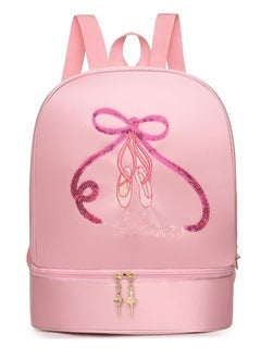 Generic Ballet Dance Backpack with Separate Shoe Compartment,Little Girls Ballerina Bag Embroidery Dance Toddler Bag Storage Bag,Pink  - Image 1