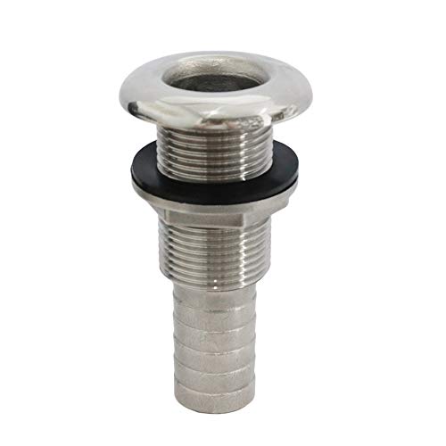 NRC&XRC Marine Grade Stainless Steel Barbed Standard Length Straight 1" ID Thru-Hull With Nut&Custom Gasket For Boat - Image 1