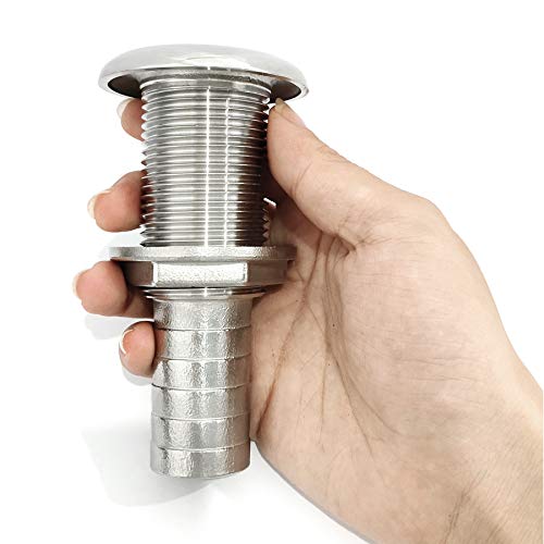 NRC&XRC Marine Grade Stainless Steel Barbed Standard Length Straight 1" ID Thru-Hull With Nut&Custom Gasket For Boat - Image 5