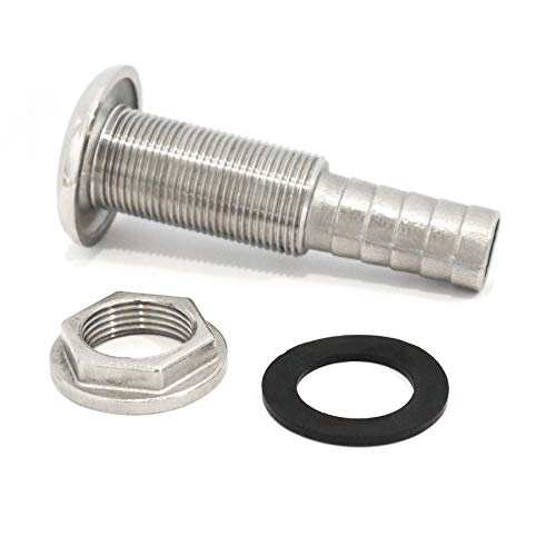 NRC&XRC Marine Grade Stainless Steel Barbed Standard Length Straight 1" ID Thru-Hull With Nut&Custom Gasket For Boat - Image 3