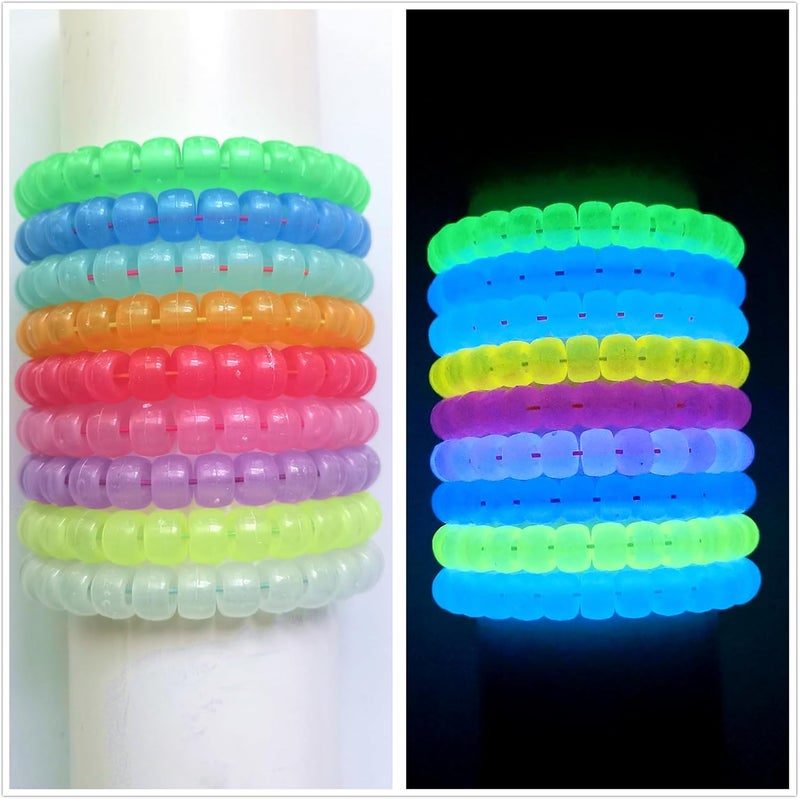 Looconi Amaney 500 Pcs Pony Beads Multi Color Glow in The Dark Big Hole for Jewelry Making - Image 3