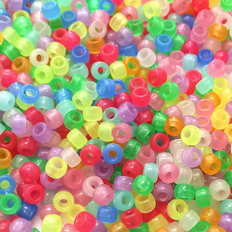Looconi Amaney 500 Pcs Pony Beads Multi Color Glow in The Dark Big Hole for Jewelry Making - Image 5