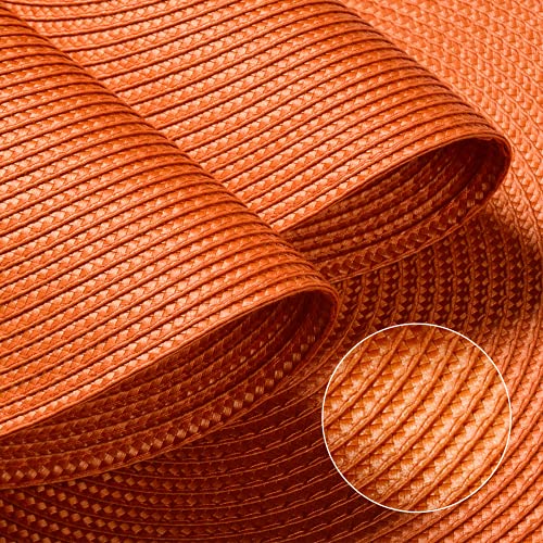FunWheat Round Braided Placemats Set of 6 Table Mats for Dining Tables Woven Washable Non-Slip Place mats 15 inch(Orange, 6pcs) - Image 4