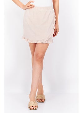Bar III Women Plain Terry A Line Skirt, Beige  - Image 1