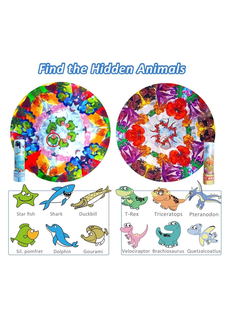 Kaleidoscopes Classic Tin 2 Pack Discover Hidden Animals Crystal Clear View Vintage Retro Toys in Gift Box Kaleidoscopes Educational Toys for Birthday School Classroom Prizes Random  - Image 5