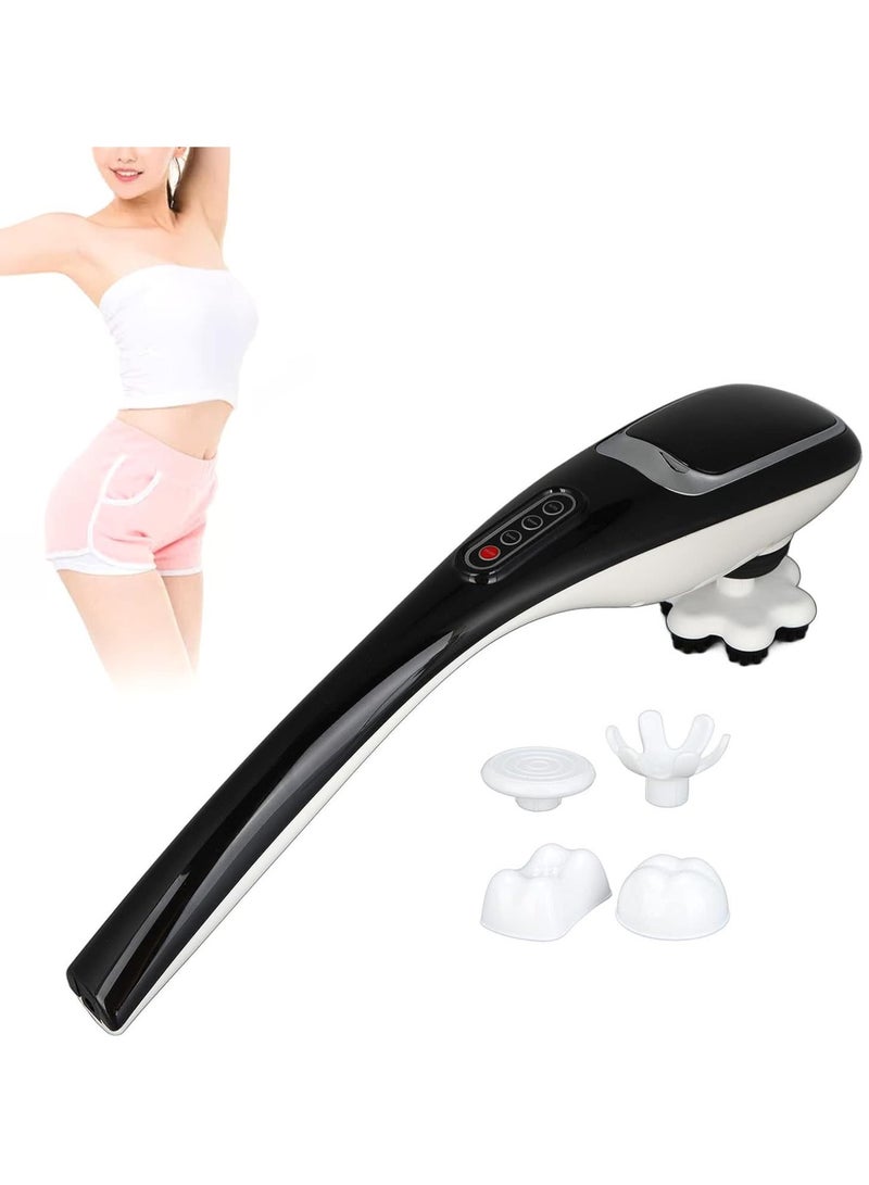 DubaiGallery مدلك ظهر محمول، 6 رؤوس قابلة للتبديل، 6 سرعات و 6 أوضاع، مدلك لاسلكي لتدليك الأنسجة العميقة لتخفيف آلام الظهر والقدم والرقبة والكتف والساق في المنزل أو المكتب - Image 1