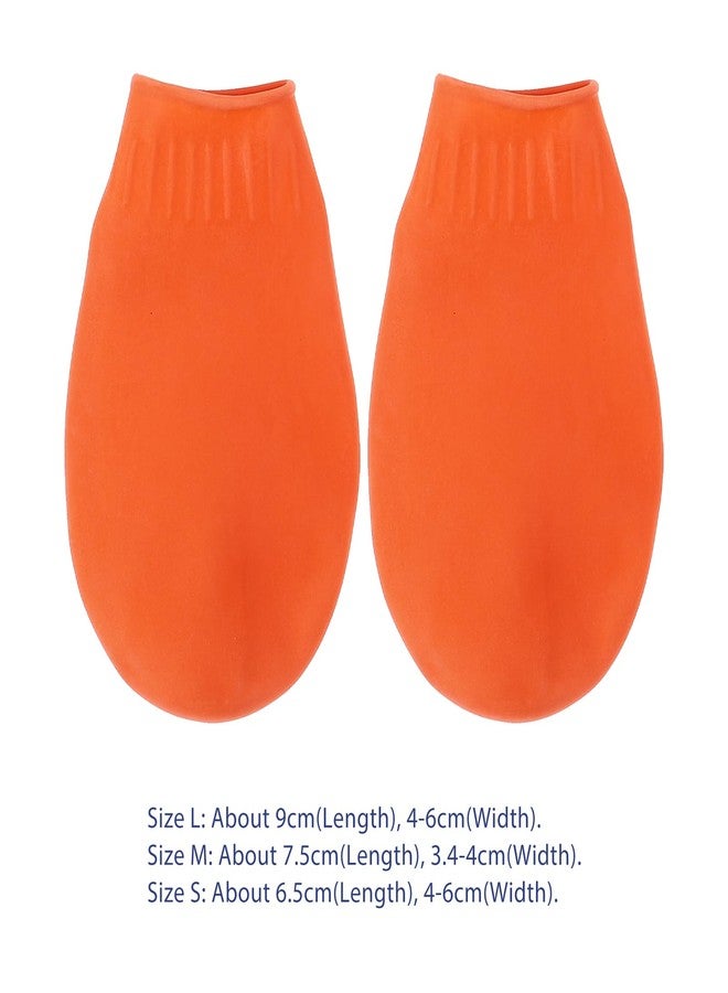 UKCOCO 4Pcs Rubber Dog Rain Boots, Non-Slip Waterproof Pet Shoes for Small Dogs and Cats, Breathable Paw Protectors for Outdoor Walking in Rainy or Snowy Days (Orange, Size S) - Image 2