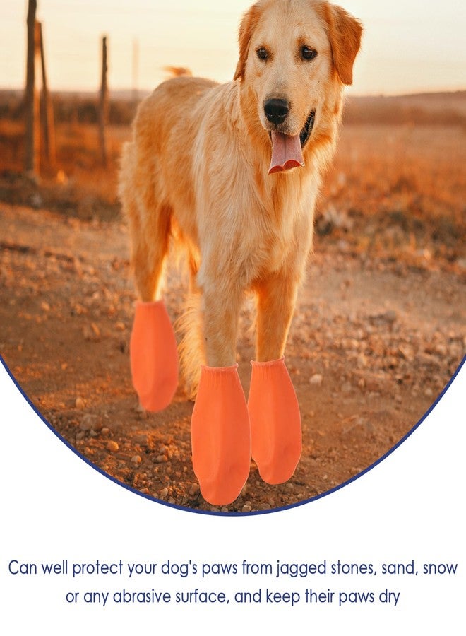 UKCOCO 4Pcs Rubber Dog Rain Boots, Non-Slip Waterproof Pet Shoes for Small Dogs and Cats, Breathable Paw Protectors for Outdoor Walking in Rainy or Snowy Days (Orange, Size S) - Image 4