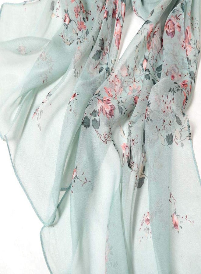 Acotavie أوشحة أكوتافي للنساء، أوشحة خفيفة الوزن وعصرية، أوشحة مطبوعة بنقوش زهرية (C05) - Image 3