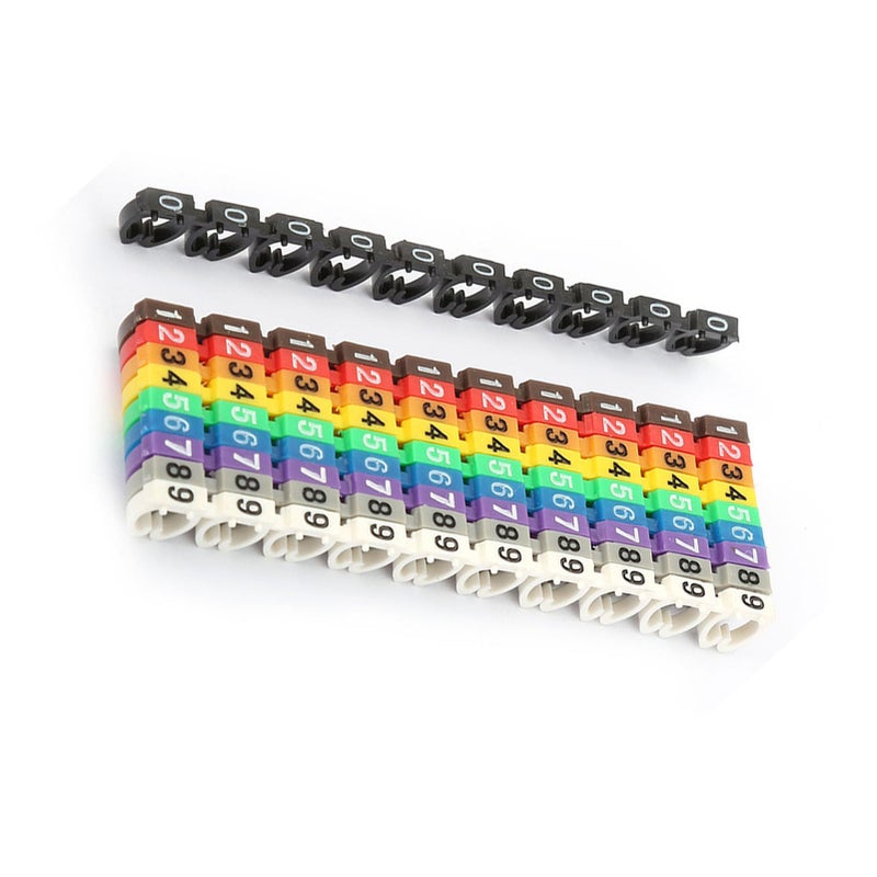 علامات الأسلاك بتصميم قابل للتثبيت 100 قطعة 6 ملم لتصنيف الكابلات في المكتب والمنزل - Image 5