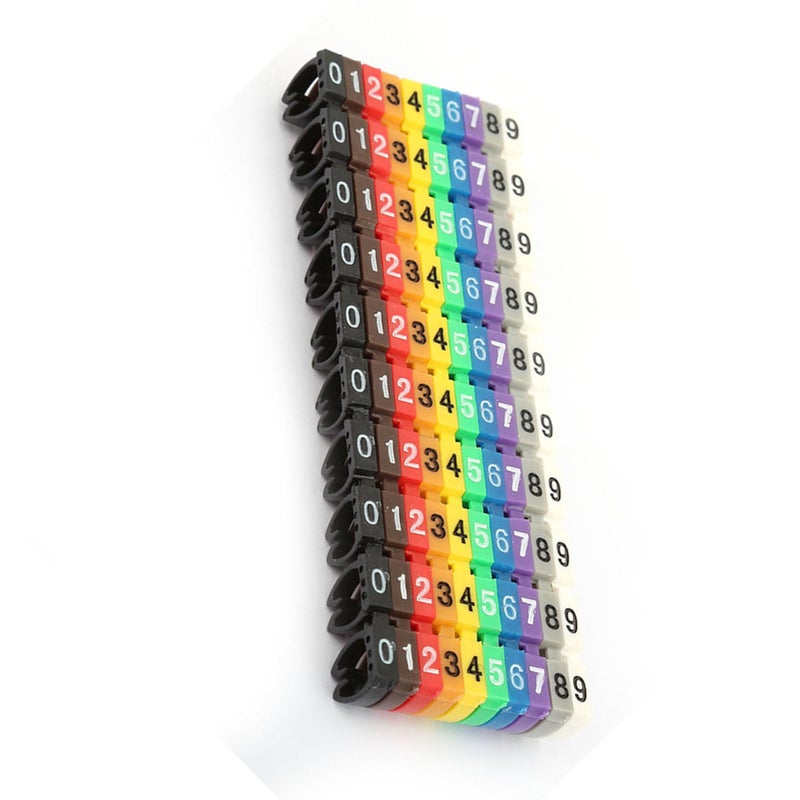 علامات الأسلاك بتصميم قابل للتثبيت 100 قطعة 6 ملم لتصنيف الكابلات في المكتب والمنزل - Image 3