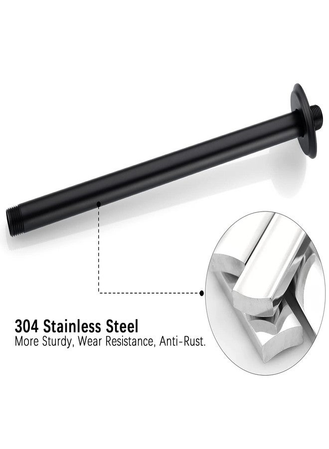 Anpean 12 Inch Shower Arm and Flange Matte Black, Ceiling Mounted Shower Arm for Rain Shower Head - Image 5