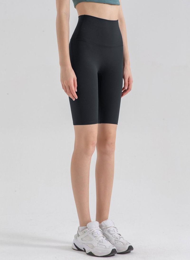Loquat Women Quick Dry Breathable Yoga Shorts Black  - Image 1