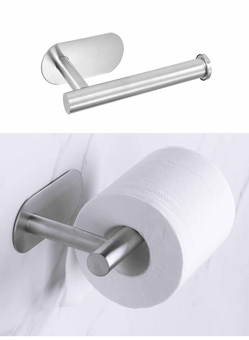 Toilet Paper Holder for Bathroom and Washroom Stainless Steel Command Strip Toilet Paper Roll Holder Stick On Wall  - Image 1