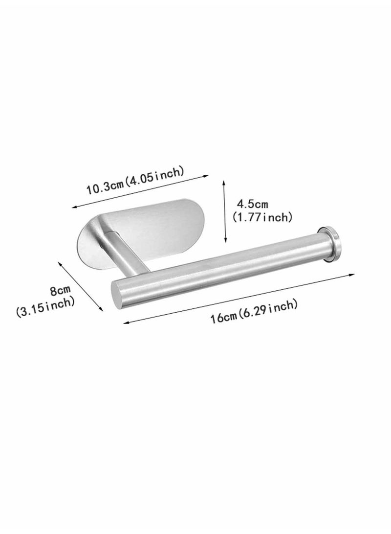 Toilet Paper Holder for Bathroom and Washroom Stainless Steel Command Strip Toilet Paper Roll Holder Stick On Wall  - Image 2