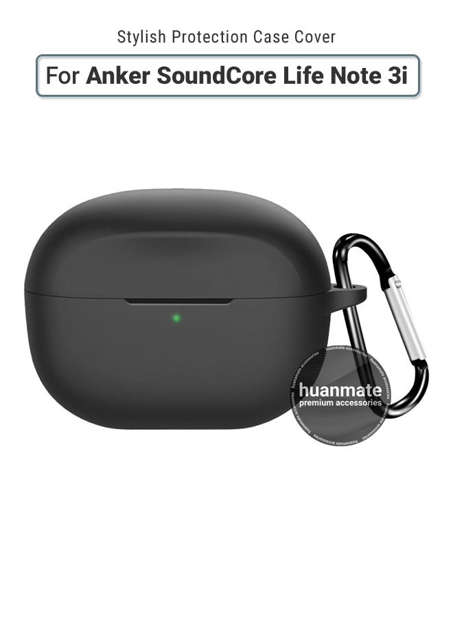 NIBEMINENT Anker SoundCore Life Note 3i Silicone Case Cover - Black - Made with Soft Silicone, Lightweight & Durable - Stylish Design, Accurate Cut-outs, Easy Installation & Removal  - Image 1
