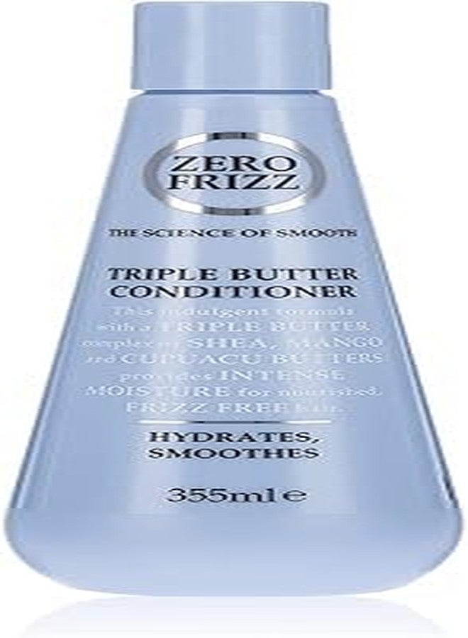 Zero Frizz Wundorguard Zero Frizz Triple Butter Conditioner for Dry, Frizzy & Damaged Hair | With Shea Butter, Mango Butter & Cupuaçu Butter | Deep Moisturizing Hair Conditioner | Smooth & Shiny Hair - 355ml - Image 1