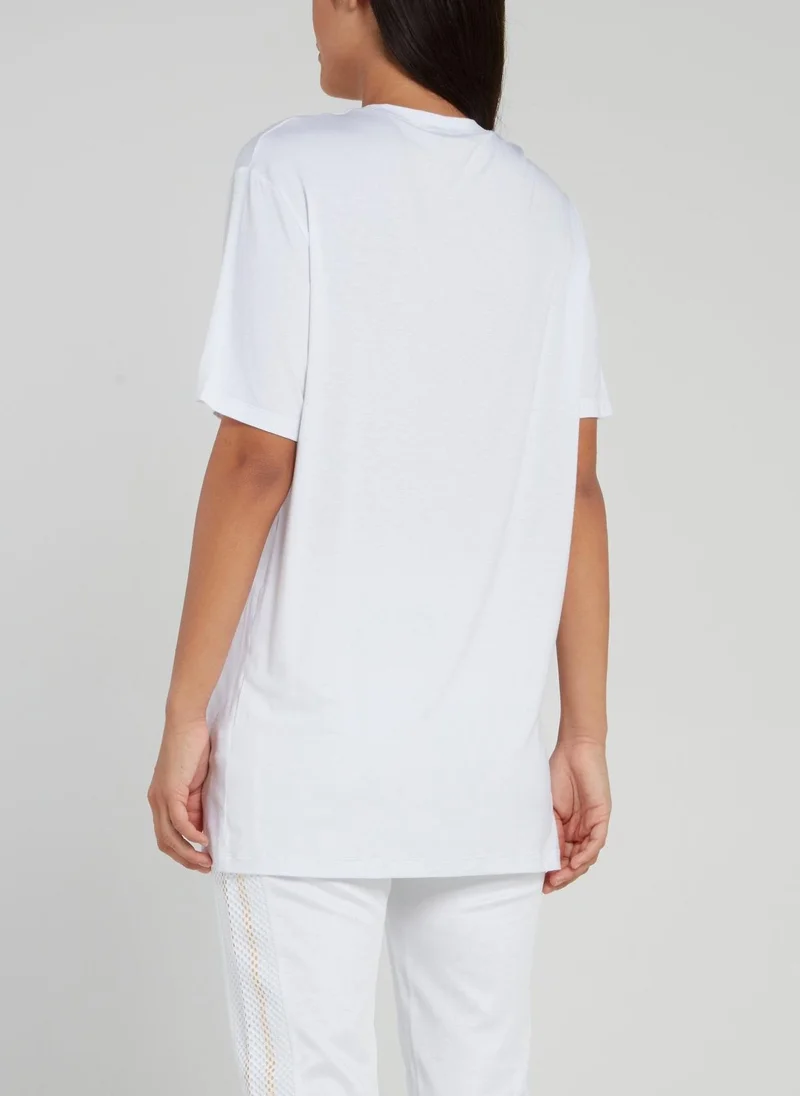 roberto cavalli White Half Sleeve Loose T-Shirt