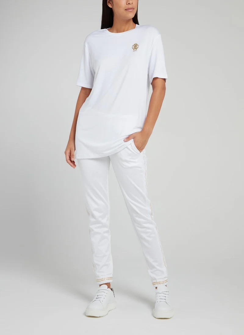 روبرتو كافالي White Half Sleeve Loose T-Shirt