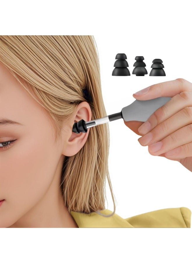 Angola Panda Ear Pressure Relief Suction Device, Ear Pressure Tool, Airplane Ear Pressure Relief Through Inner Ear Pressure Balance, with 3 Sizes of Earplugs, Grey - Image 1
