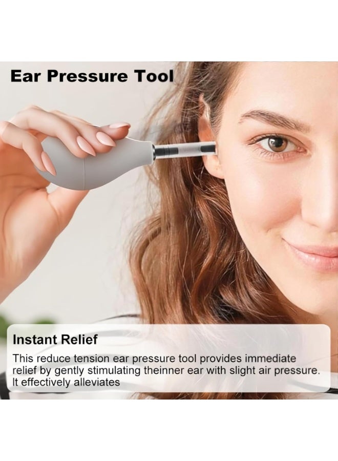 Angola Panda Ear Pressure Relief Suction Device, Ear Pressure Tool, Airplane Ear Pressure Relief Through Inner Ear Pressure Balance, with 3 Sizes of Earplugs, Grey - Image 5