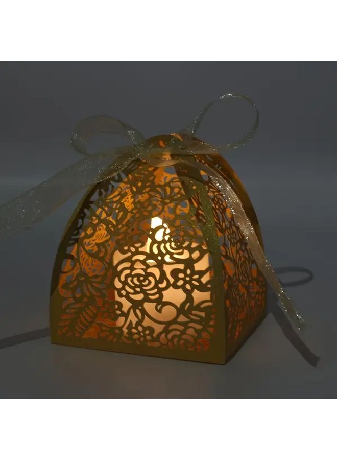100pcs Gold Four Leaf Rose Candy Box Chocolate Gift Box Laser Cut Wedding Favor Boxes With Ribbon For Bridal Shower Birthday Party Christmas Halloween - Image 4