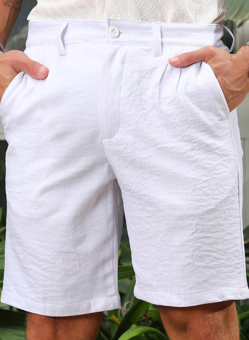Campus Sutra Wrinkled Tailored Shorts