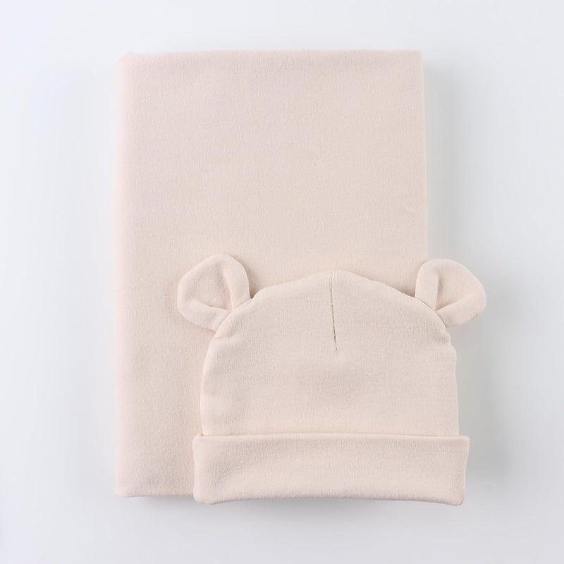 Pesaat Cotton Baby Swaddle Hat Set Newborn Infant Hats Receiving Blankets for Baby Boys Girls - Image 2