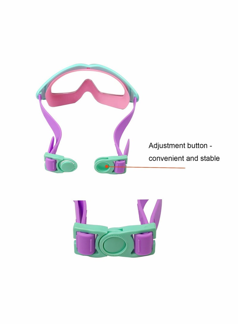 SYOSI نظارات سباحة للأطفال، نظارات سباحة للأطفال الأولاد والبنات من 4-12 سنة، عدسة كبيرة مضادة للضباب ومائية مريحة للسباحة للأطفال، - Image 3