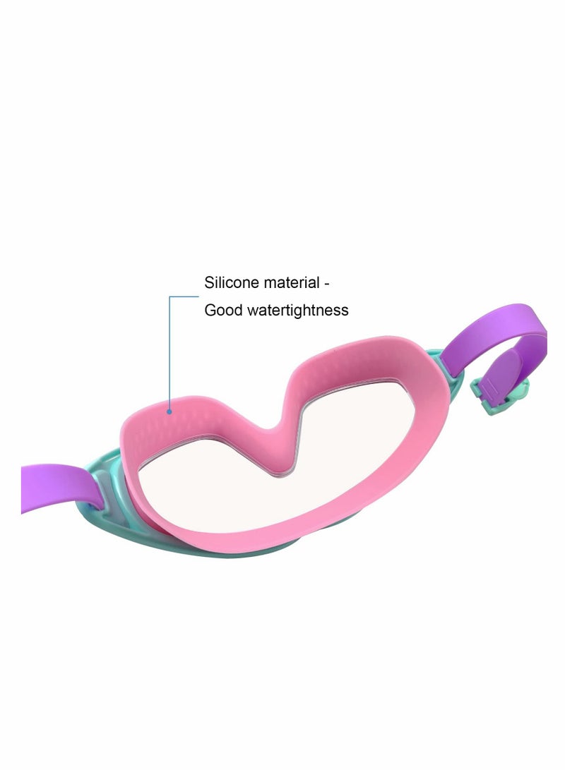 SYOSI نظارات سباحة للأطفال، نظارات سباحة للأطفال الأولاد والبنات من 4-12 سنة، عدسة كبيرة مضادة للضباب ومائية مريحة للسباحة للأطفال، - Image 2