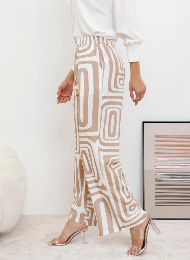 Take Two Women Geo Print Wide Leg Pants - Image 4