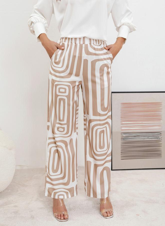 Take Two Women Geo Print Wide Leg Pants - Image 1