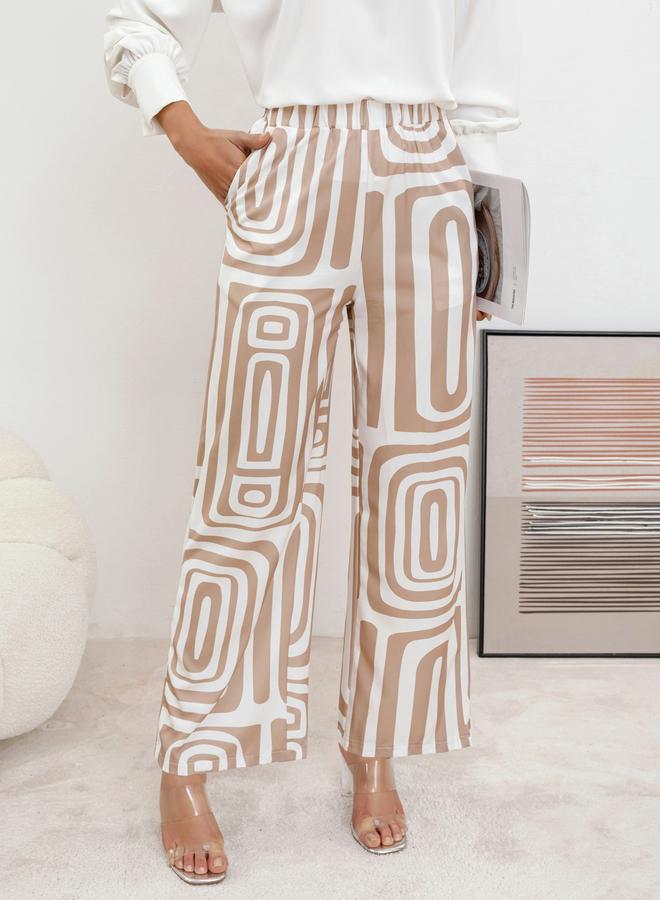 Take Two Women Geo Print Wide Leg Pants - Image 2